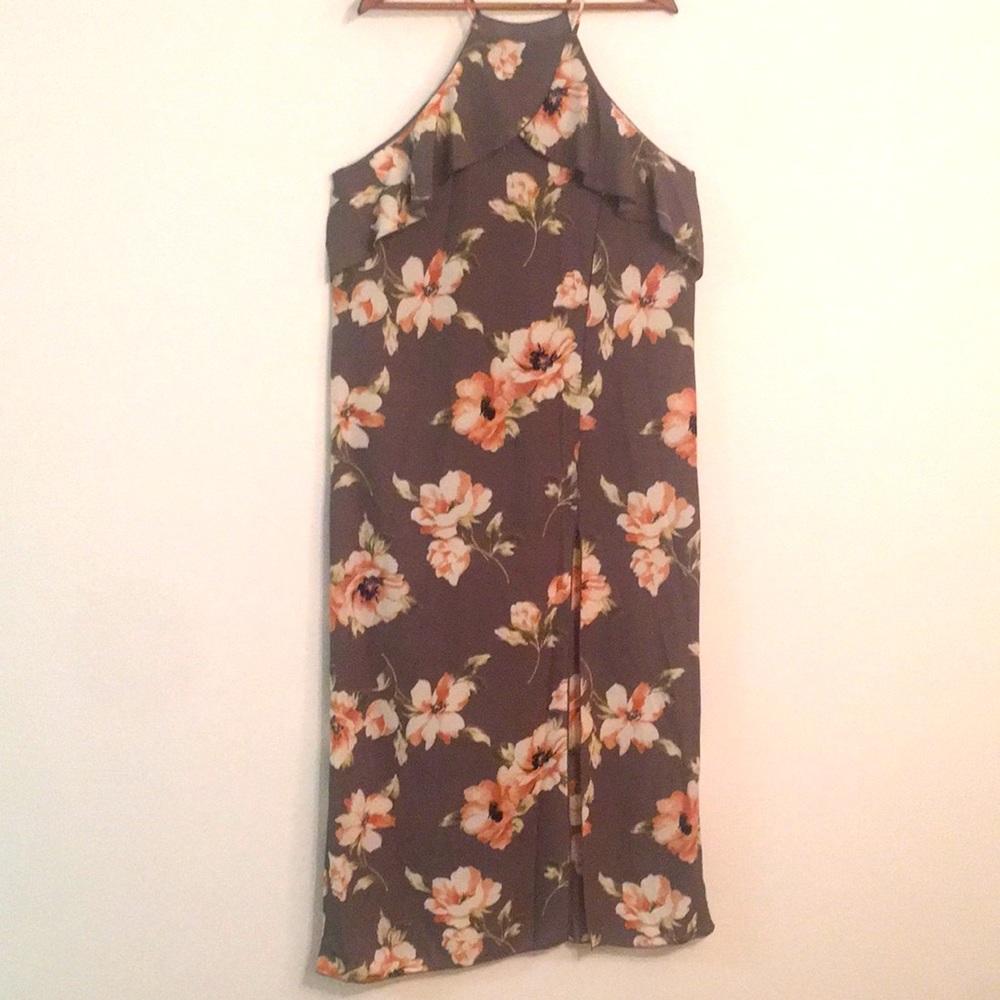 MAXI DRESS FLORAL GRAY